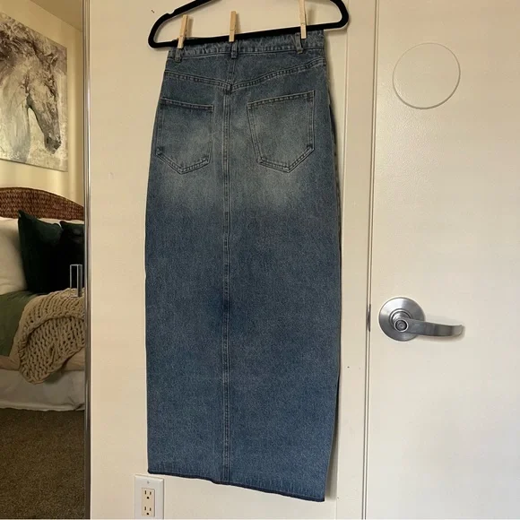 Denim Maxi Skirt - Picture 5 of 6